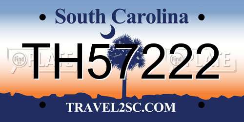 TH57222 South Carolina License Plate