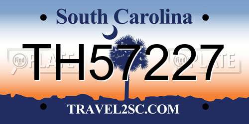 TH57227 South Carolina License Plate