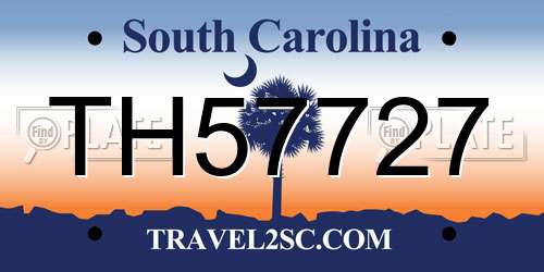 TH57727 South Carolina License Plate