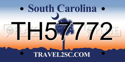 TH57772 South Carolina License Plate