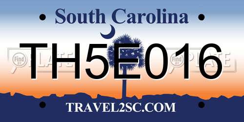 TH5E016 South Carolina License Plate
