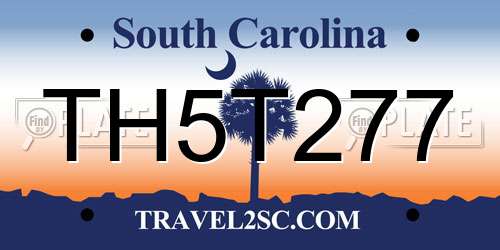 TH5T277 South Carolina License Plate