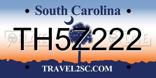 TH5Z222 South Carolina License Plate