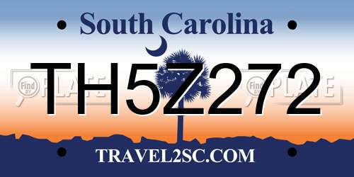 TH5Z272 South Carolina License Plate