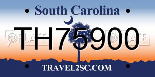 TH75900 South Carolina License Plate