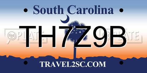 TH7Z9B South Carolina License Plate