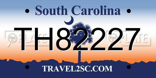 TH82227 South Carolina License Plate