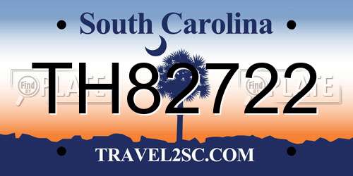 TH82722 South Carolina License Plate