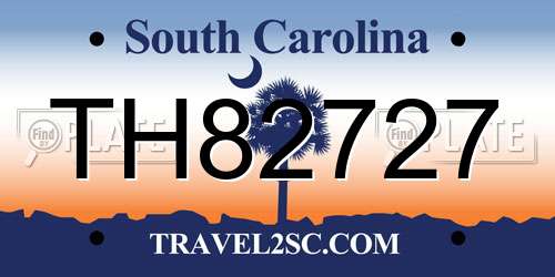 TH82727 South Carolina License Plate