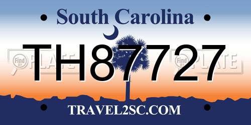 TH87727 South Carolina License Plate