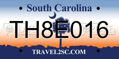 TH8E016 South Carolina License Plate