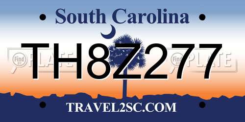 TH8Z277 South Carolina License Plate