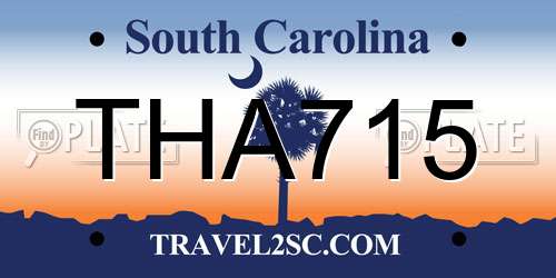 THA715 South Carolina License Plate