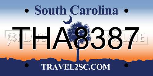 THA8387 South Carolina License Plate
