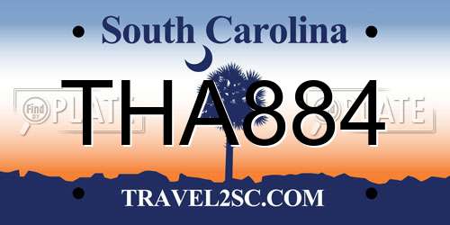 THA884 South Carolina License Plate