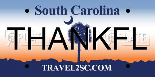 THANKFL South Carolina License Plate