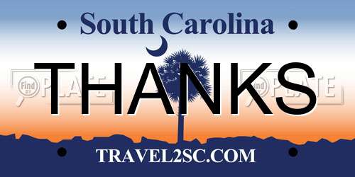 THANKS South Carolina License Plate