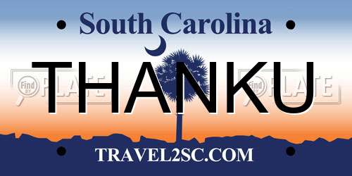THANKU South Carolina License Plate