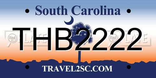 THB2222 South Carolina License Plate