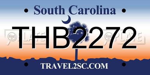 THB2272 South Carolina License Plate