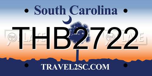 THB2722 South Carolina License Plate