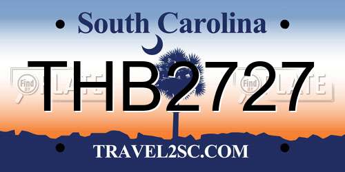 THB2727 South Carolina License Plate