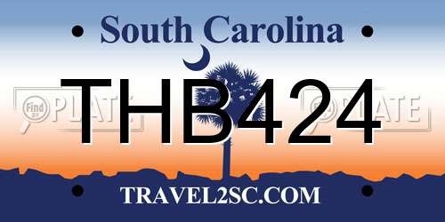 THB424 South Carolina License Plate