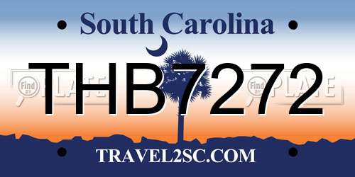 THB7272 South Carolina License Plate