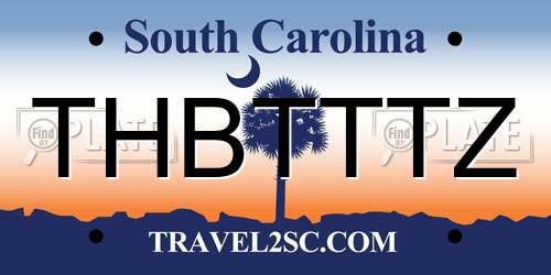 THBTTTZ South Carolina License Plate