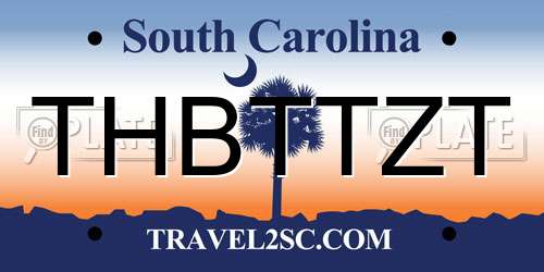 THBTTZT South Carolina License Plate