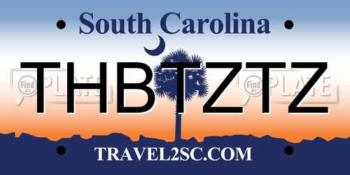 THBTZTZ South Carolina License Plate