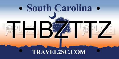 THBZTTZ South Carolina License Plate