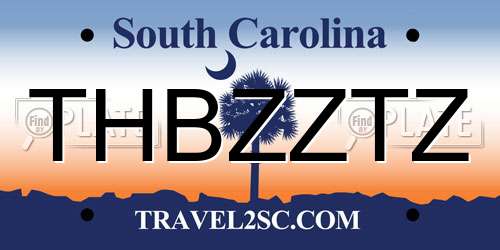 THBZZTZ South Carolina License Plate