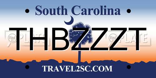 THBZZZT South Carolina License Plate