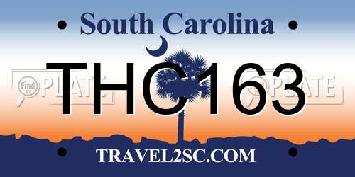 THC163 South Carolina License Plate