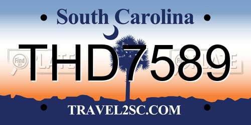 THD7589 South Carolina License Plate