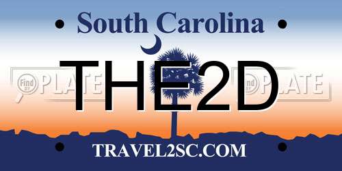 THE2D South Carolina License Plate