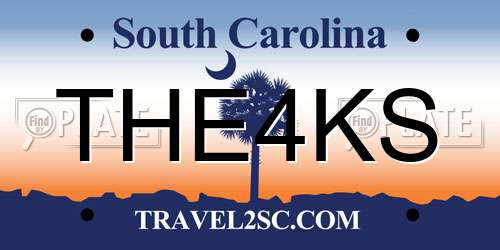 THE4KS South Carolina License Plate