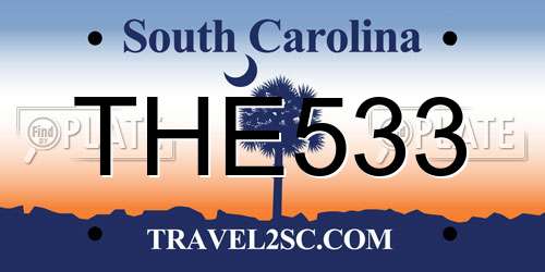 THE533 South Carolina License Plate