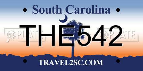 THE542 South Carolina License Plate