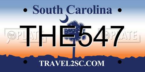 THE547 South Carolina License Plate
