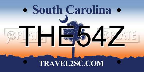 THE54Z South Carolina License Plate