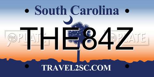 THE84Z South Carolina License Plate