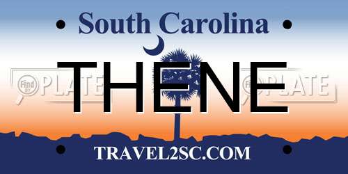 THENE South Carolina License Plate