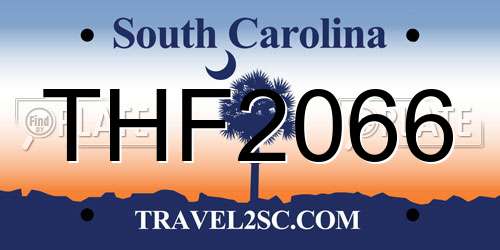 THF2066 South Carolina License Plate