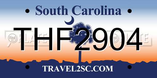 THF2904 South Carolina License Plate