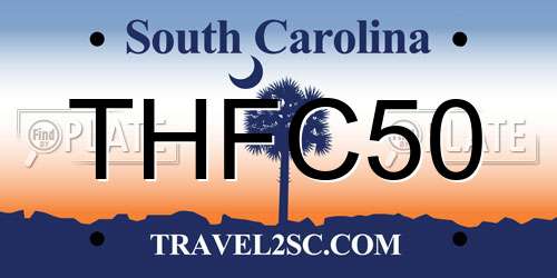 THFC50 South Carolina License Plate