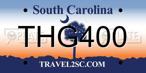 THG400 South Carolina License Plate