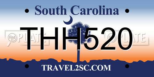 THH520 South Carolina License Plate