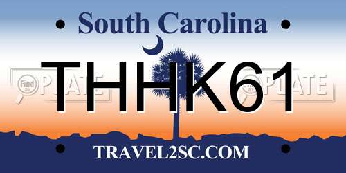 THHK61 South Carolina License Plate